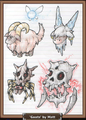 Concept art of the Mountain Goat (top right) and Specter (bottom right)